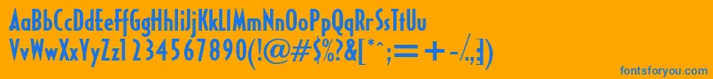 フォントHalseycondsskBold – オレンジの背景に青い文字