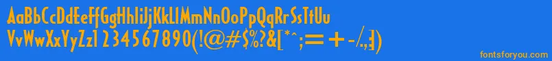 HalseycondsskBold Font – Orange Fonts on Blue Background