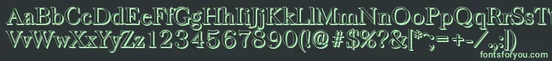 BaskervilleshadowLightRegular Font – Green Fonts on Black Background