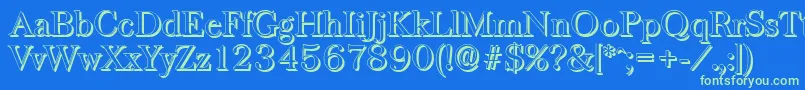 BaskervilleshadowLightRegular Font – Green Fonts on Blue Background