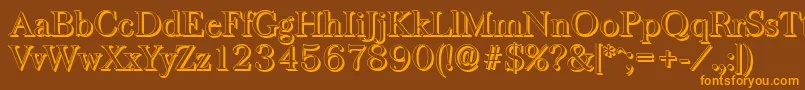 BaskervilleshadowLightRegular Font – Orange Fonts on Brown Background