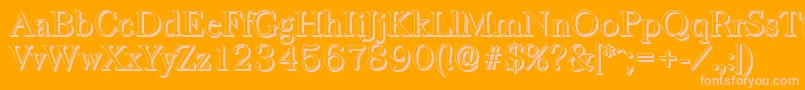 BaskervilleshadowLightRegular Font – Pink Fonts on Orange Background