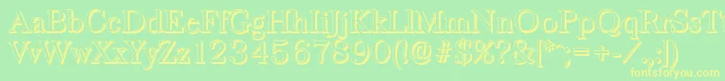 BaskervilleshadowLightRegular Font – Yellow Fonts on Green Background