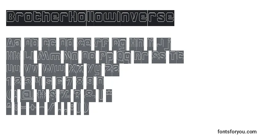 Schriftart BrotherHollowInverse – Alphabet, Zahlen, spezielle Symbole