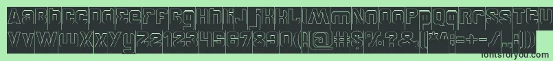 BrotherHollowInverse Font – Black Fonts on Green Background