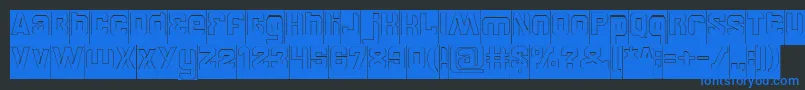 More about BrotherHollowInverse Font BrotherHollowInverse Font – Blue Fonts on Black Background