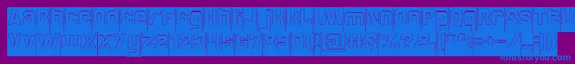 BrotherHollowInverse Font – Blue Fonts on Purple Background