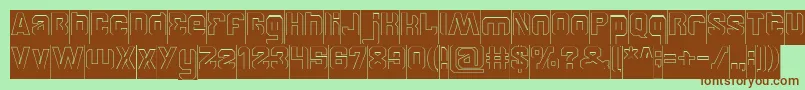 BrotherHollowInverse Font – Brown Fonts on Green Background