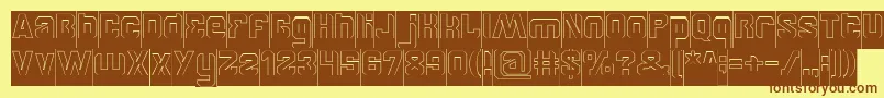 BrotherHollowInverse Font – Brown Fonts on Yellow Background