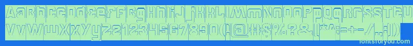 BrotherHollowInverse Font – Green Fonts on Blue Background