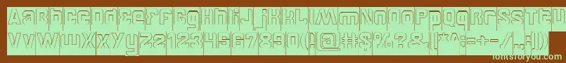 BrotherHollowInverse Font – Green Fonts on Brown Background