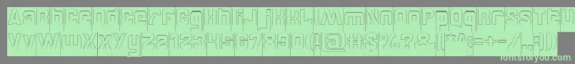 BrotherHollowInverse Font – Green Fonts on Gray Background