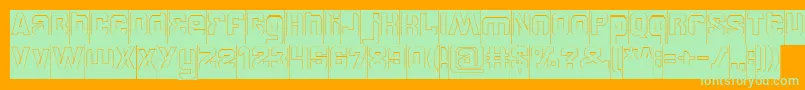 BrotherHollowInverse Font – Green Fonts on Orange Background