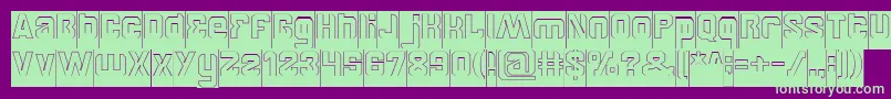 BrotherHollowInverse Font – Green Fonts on Purple Background