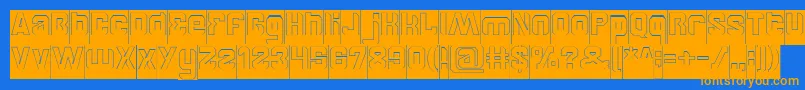 BrotherHollowInverse Font – Orange Fonts on Blue Background
