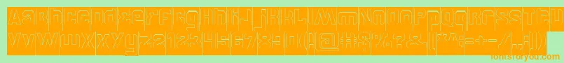 BrotherHollowInverse Font – Orange Fonts on Green Background