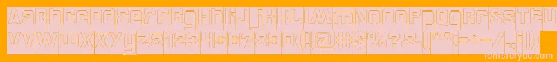 フォントBrotherHollowInverse – オレンジの背景にピンクのフォント