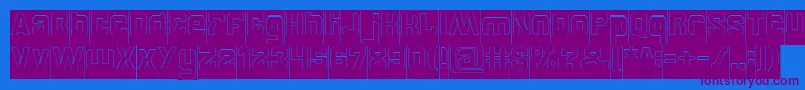 BrotherHollowInverse Font – Purple Fonts on Blue Background