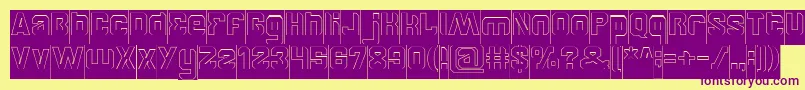 BrotherHollowInverse Font – Purple Fonts on Yellow Background