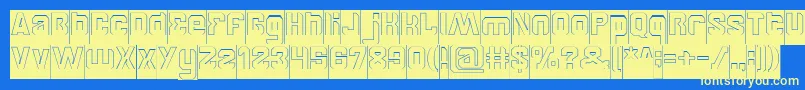 BrotherHollowInverse Font – Yellow Fonts on Blue Background