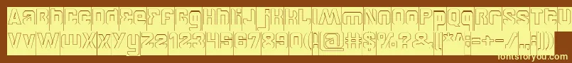 BrotherHollowInverse Font – Yellow Fonts on Brown Background