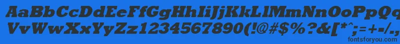 RockneyExtraboldItalic Font – Black Fonts on Blue Background