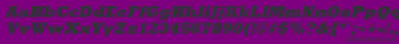 RockneyExtraboldItalic Font – Black Fonts on Purple Background