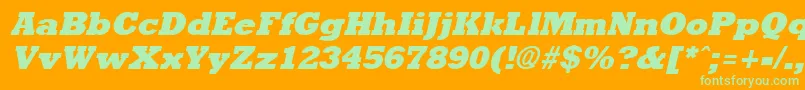 RockneyExtraboldItalic Font – Green Fonts on Orange Background