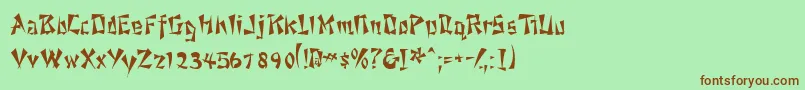 Шрифт Ahsoossk – коричневые шрифты на зелёном фоне