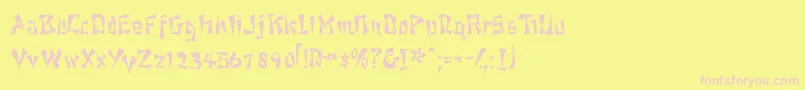 Ahsoossk-fontti – vaaleanpunaiset fontit keltaisella taustalla