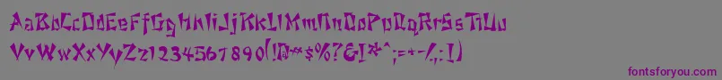 フォントAhsoossk – 紫色のフォント、灰色の背景