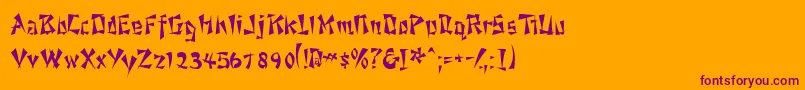 Ahsoossk-fontti – violetit fontit oranssilla taustalla