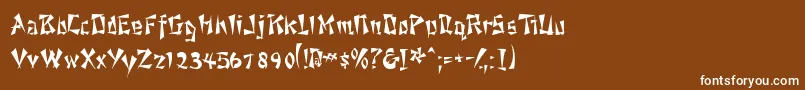 フォントAhsoossk – 茶色の背景に白い文字