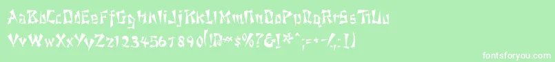 フォントAhsoossk – 緑の背景に白い文字