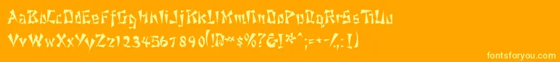 Ahsoossk Font – Yellow Fonts on Orange Background