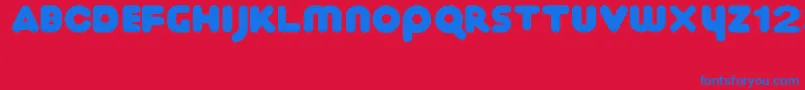 Ihop-fontti – siniset fontit punaisella taustalla