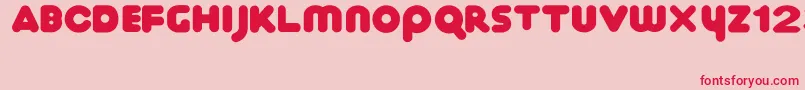 フォントIhop – ピンクの背景に赤い文字