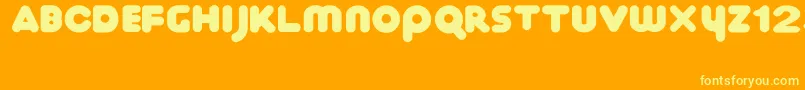 Ihop-fontti – keltaiset fontit oranssilla taustalla