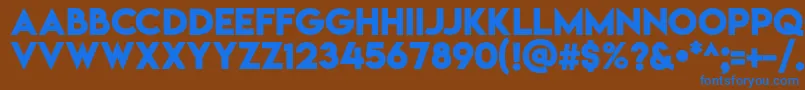 Lemonmilkbold-Schriftart – Blaue Schriften auf braunem Hintergrund