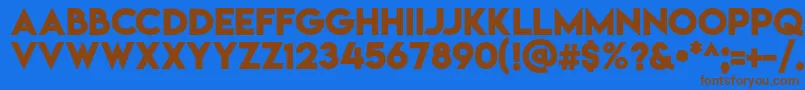 Lemonmilkbold Font – Brown Fonts on Blue Background
