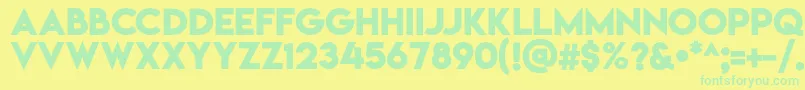 フォントLemonmilkbold – 黄色い背景に緑の文字