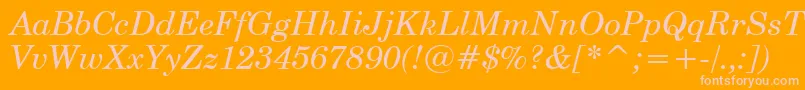 CenturySchoolbookItalicBt Font – Pink Fonts on Orange Background