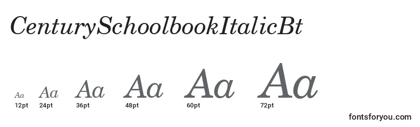 CenturySchoolbookItalicBt Font Sizes