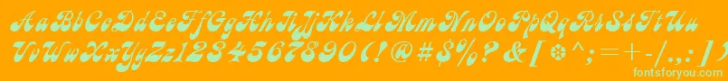 AstC Font – Green Fonts on Orange Background