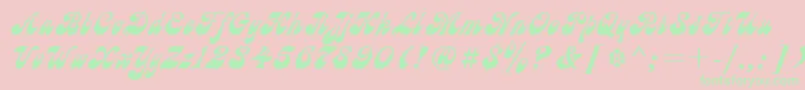 Czcionka AstC – zielone czcionki na różowym tle