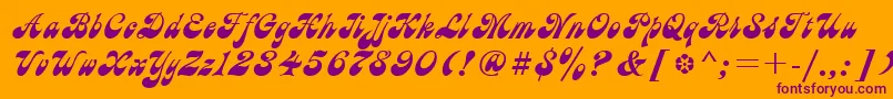 AstC Font – Purple Fonts on Orange Background