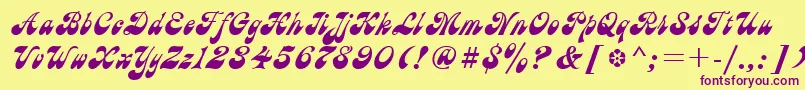 AstC Font – Purple Fonts on Yellow Background