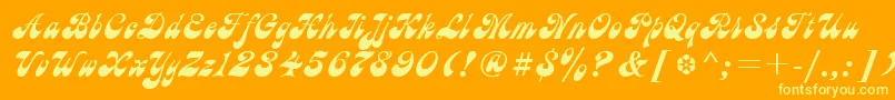 AstC Font – Yellow Fonts on Orange Background