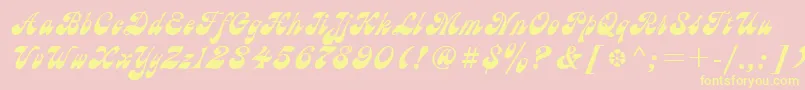AstC-Schriftart – Gelbe Schriften auf rosa Hintergrund