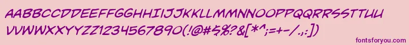 UnmaskedBbItalic-Schriftart – Violette Schriften auf rosa Hintergrund